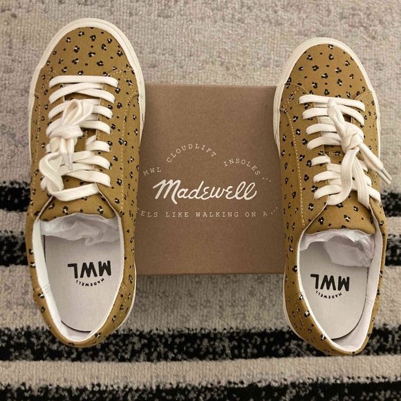NWT Madewell Sidewalk Low-Top Sneakers in Mini Leopard (Re)sourced Canvas Size 8 - Picture 2 of 6